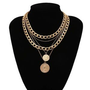 Layered Chains Adjustable Necklace New